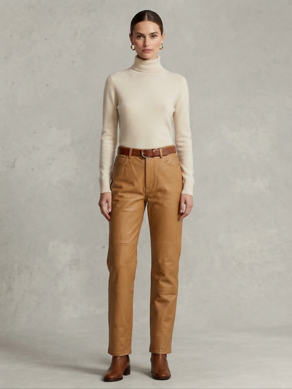 VNTG Newport News Brown Leather Womens Pants